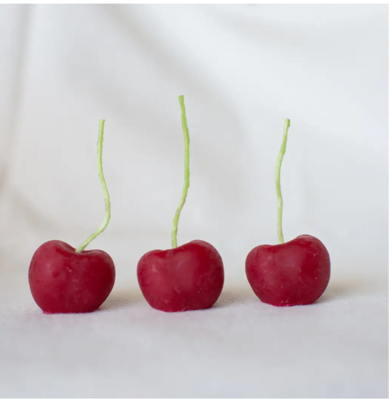 Beeswax cherry birthday candles