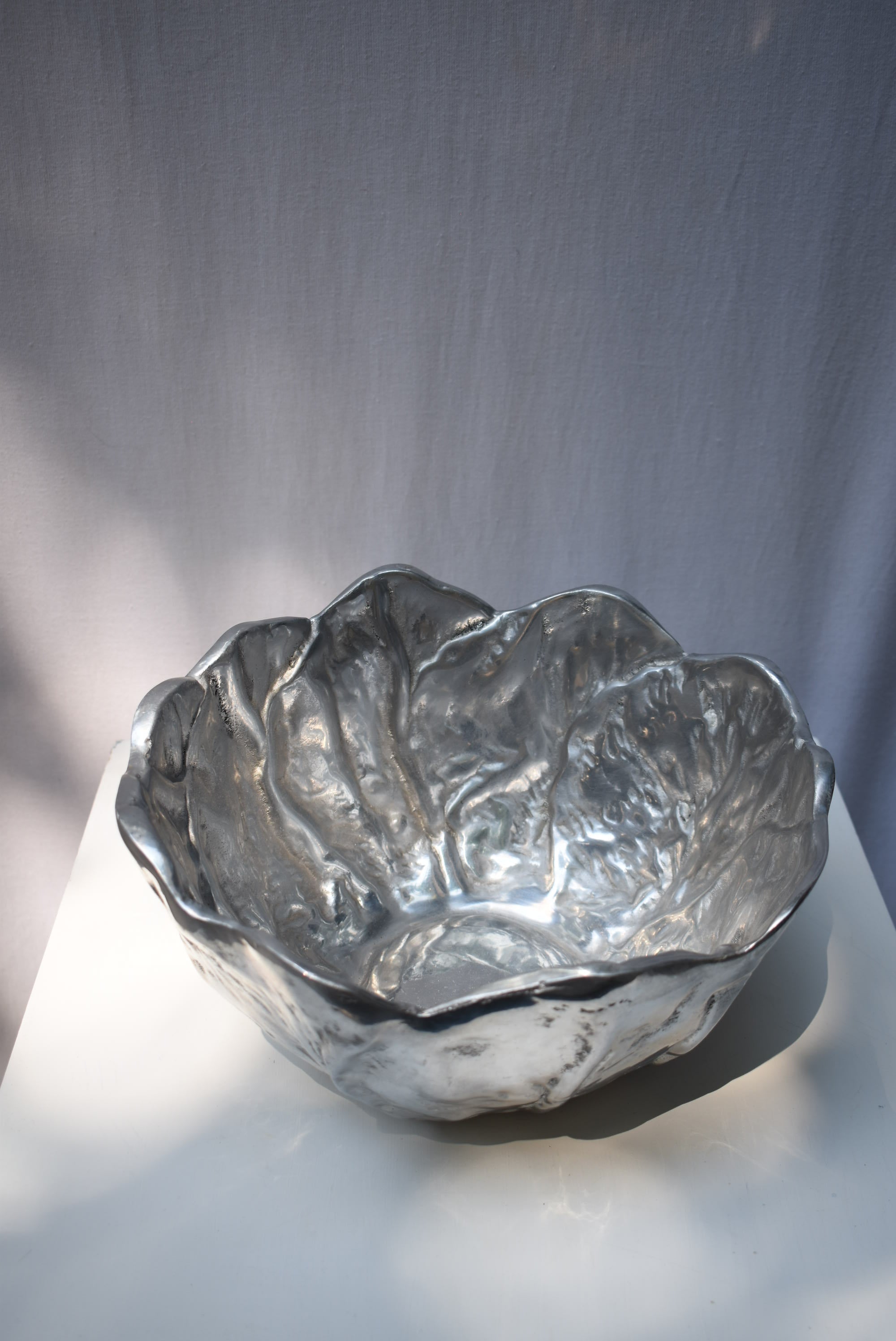 Metal Salad Cabbage Leaf Serving Bowl