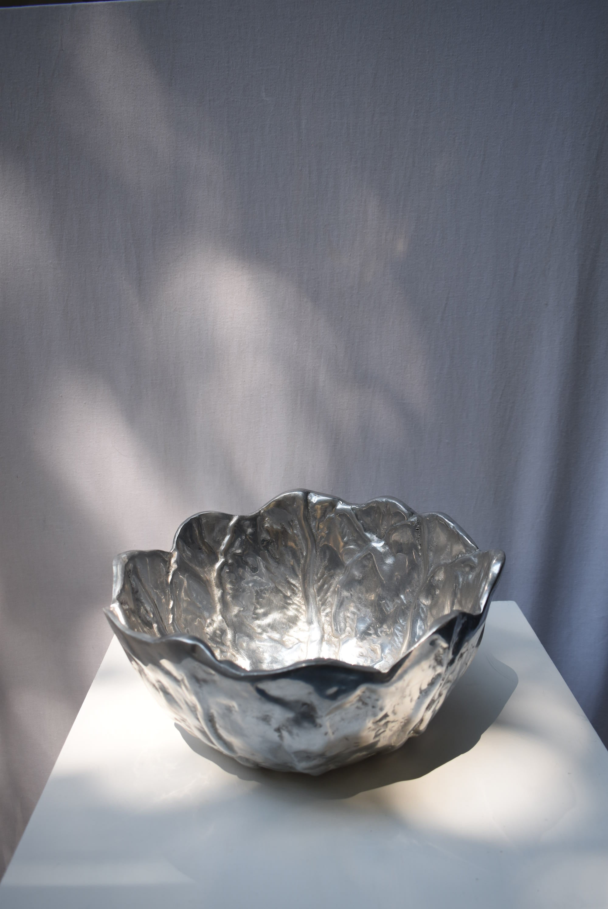 Metal Salad Cabbage Leaf Serving Bowl