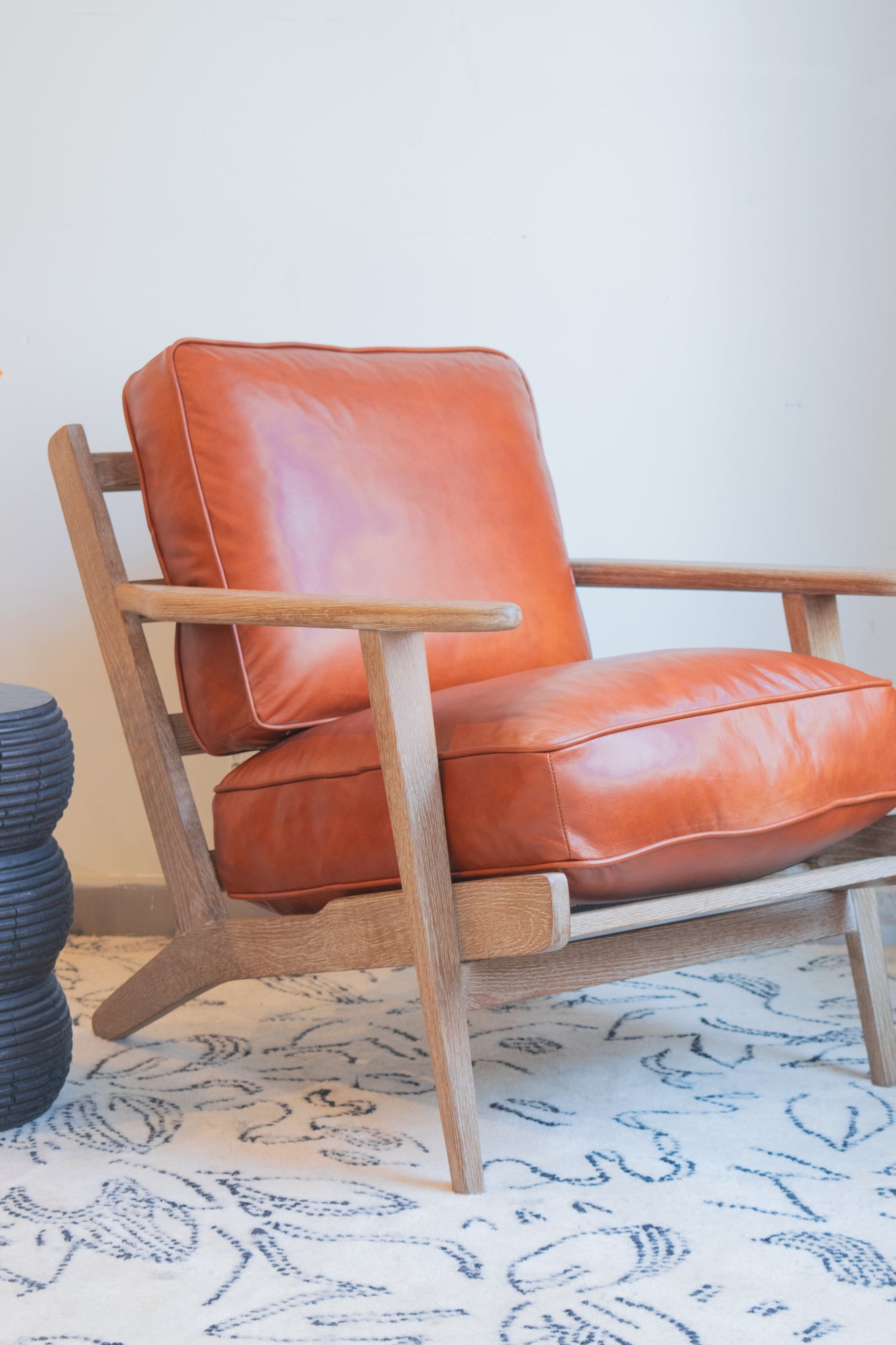 Caramel Leather Arm Chair